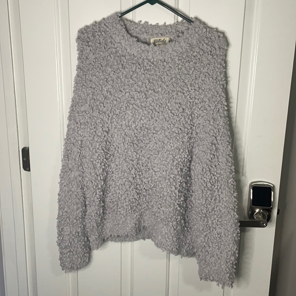 Gray popcorn sweater
